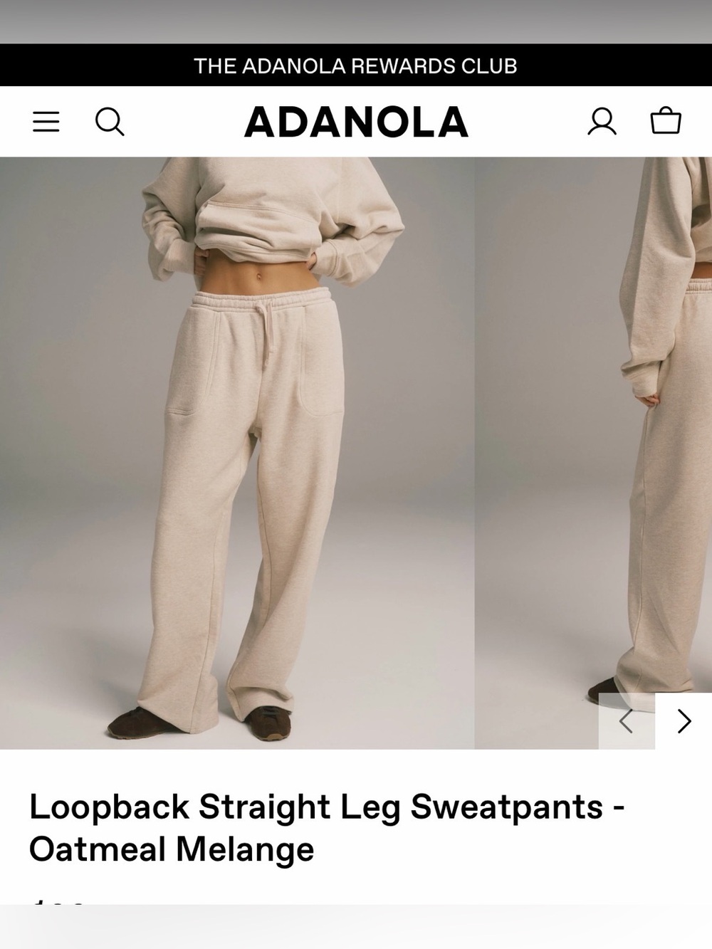 Adanola Oatmeal Loopback Straight Leg Sweatpants Tall! 32” inseam LNWOT